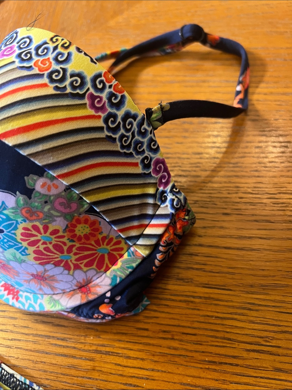 Floral Patterned Bikini Set in Navy and Yellow B21 - Picture 4 of 9